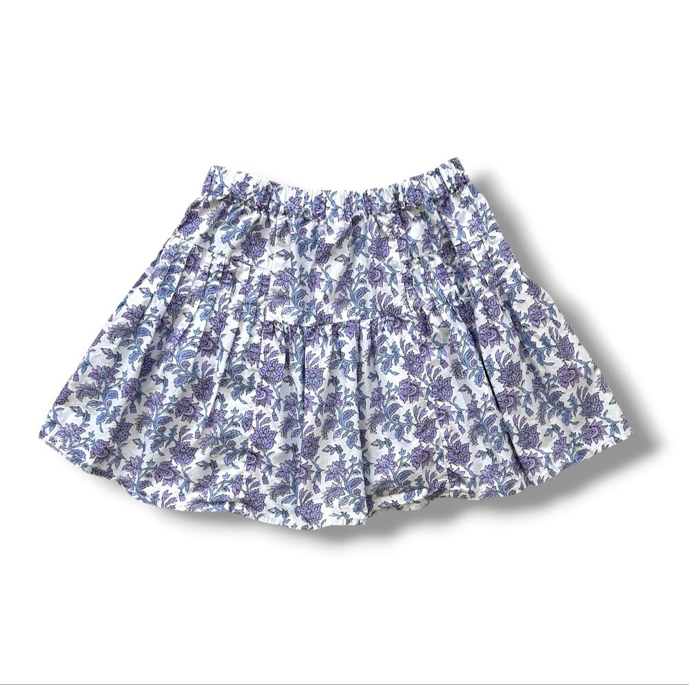 Crewcuts Pintuck Skirt in Lavender Vines Block Print, Size 12